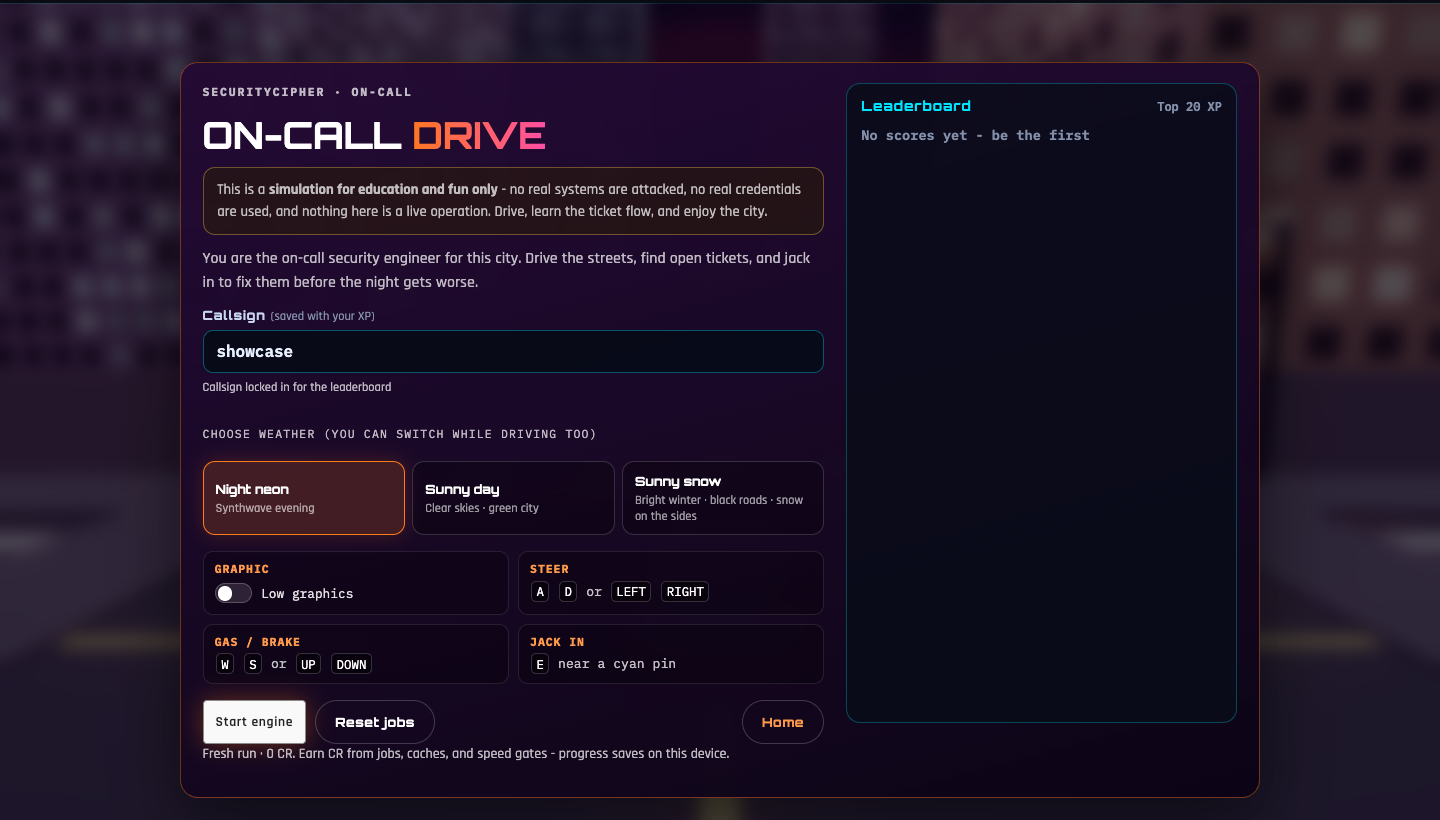 On-Call Drive boot screen