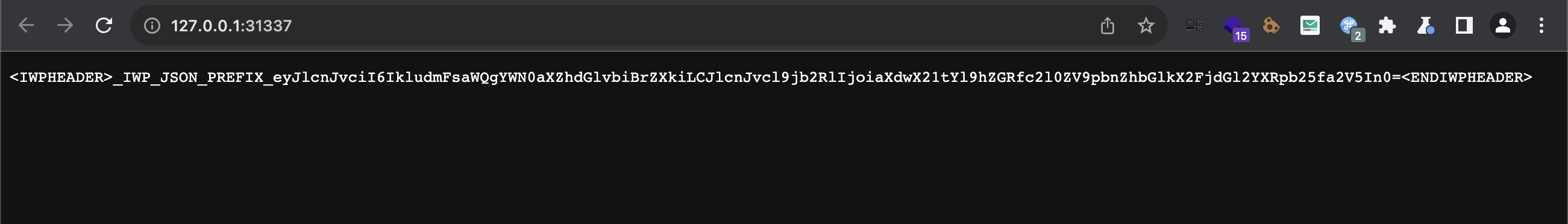 Screenshot showing the content post payload injection